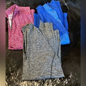 Lot Of 3 Active Long Sleeve Pullover Jacket‎ 1/4 Zip Women’s Sz Large Zone Pro